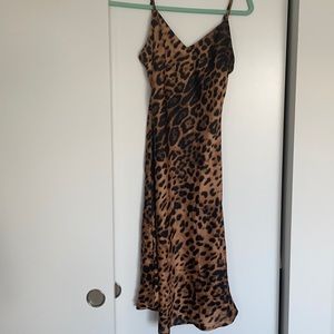 Cheetah print midi slip dress